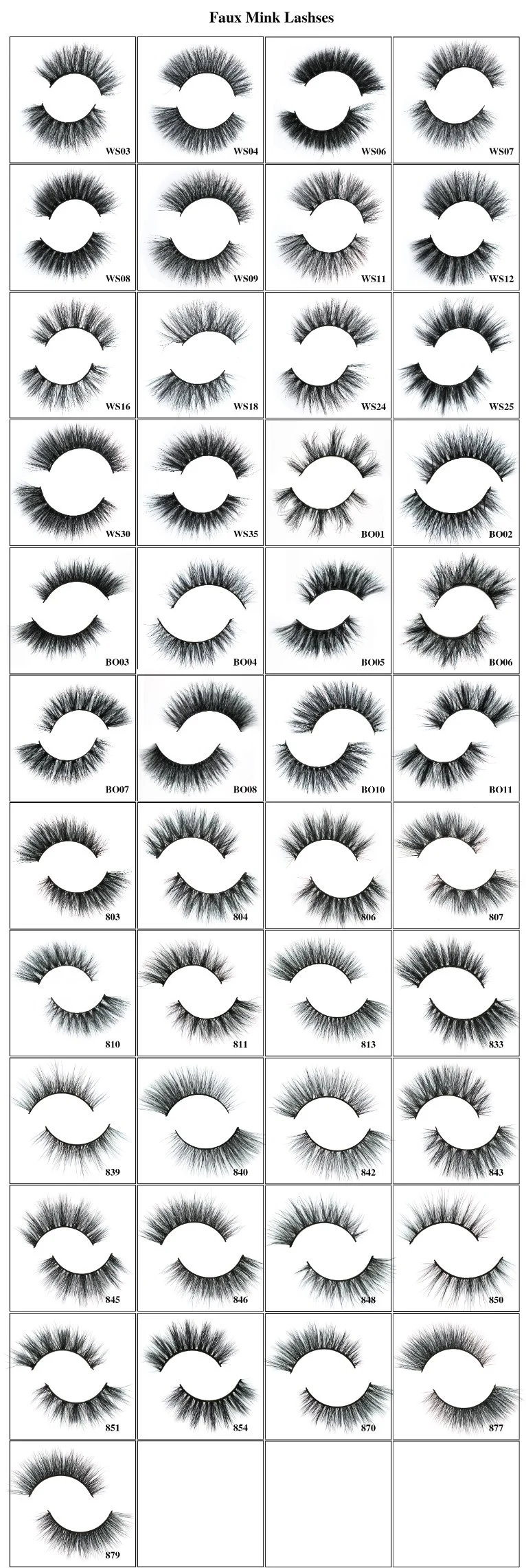 China Wholesale 3D False Eyelash Faux Mink Eyelashes Private label Synthetic Eye Lash Faux Strip Eyelash Lash Eyelash Extension