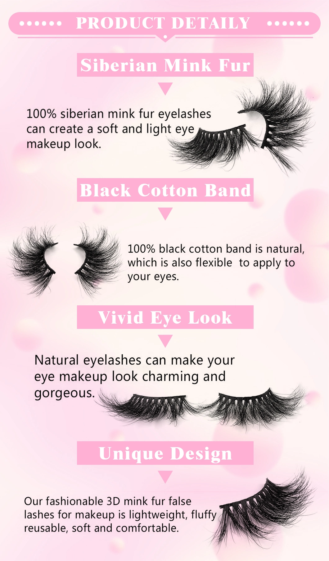 Wholesale Private Labe Vegan Fluffy Natural 3D Faux Mink Eyelash Vendors