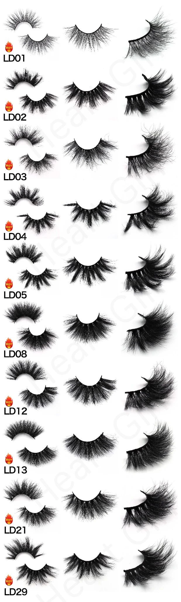 5D Mink Fluffy 25mm Lashes Customize Full Strip Bulk 25 mm Mink Eyelash