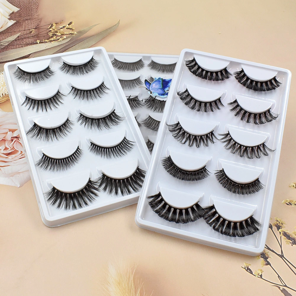 5 Pairs Wholesale Cheap Price Faux Mink Lashes Natural Effect 3D Vegan Mink Eyelashes