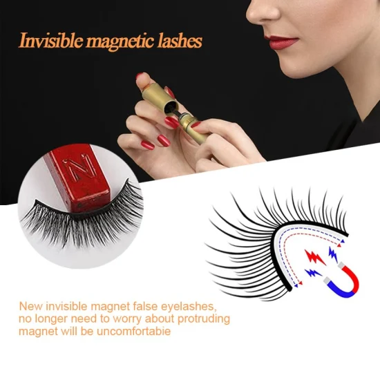 Eigenmarke 8d 6 Magnet Wimpern Magnetisches Wimpernset Private Label 3D Magnetische falsche Wimpern mit Eyeliner