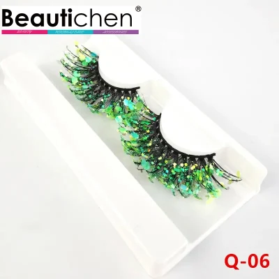 Beautichen Wimpern Wholsale Heißer Verkauf Bunte Nerz Wimpern Hochwertige Private Label 3D Nerz Pelz Farbige Wimpern Diamant Farbe Pailletten Wimpern