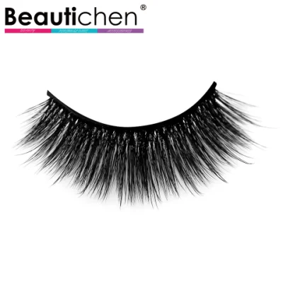 Beautichen Andere Wimpern, gefälschte Seide, vegan, künstliche Nerz-Wimpern, Großhandel, 3 Paar Make-up, falsche Faser-Augenwimpern, weiche schwarze Band-Synthetikstreifen-Wimpern