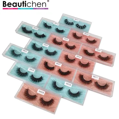 Beautichen 100 % vegane, tierversuchsfreie dramatische falsche Wimpern aus koreanischer PBT-Faser, 100 % handgefertigte 3D-Nerzwimpern